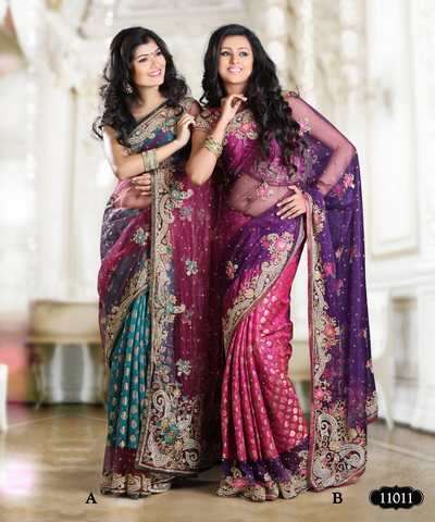 Bollywood-Fashion wedding Designer Sarees mit viel Handarbeit